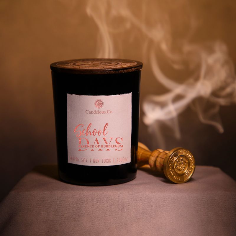 Soy Wax| Wood Wick |  Scented Candle | SCHOOL DAYS - fruity essence of bubblegum